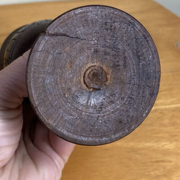 Vintage 6" African Hand-Carved Rhino And Elephant Wood Wine Drinking Cup Goblet - Picture 12 of 15